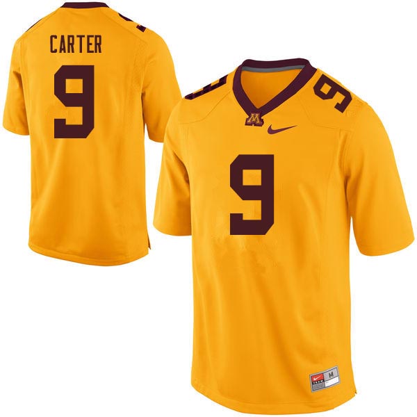 Men #9 Eric Carter Minnesota Golden Gophers College Football Jerseys Sale-Gold